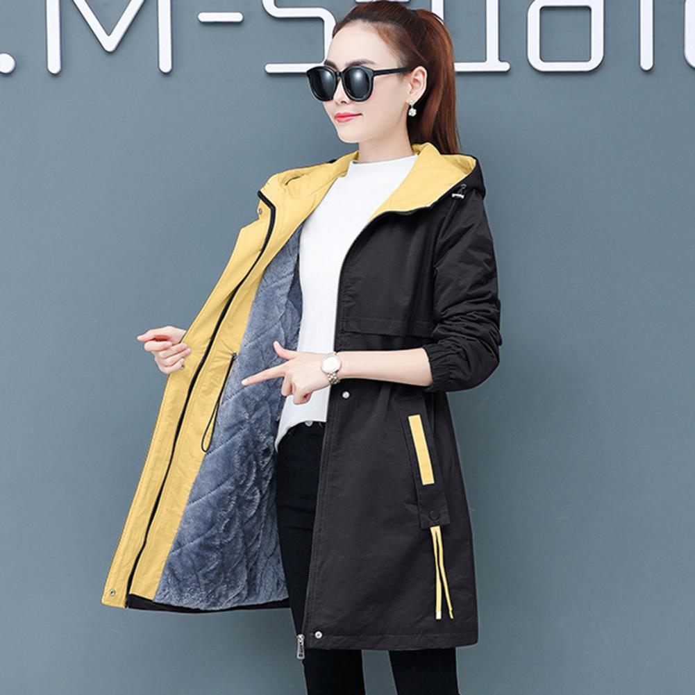 

Женское зимнее пальто с плюшевым капюшоном и длинными рукавами с лацканами, однотонная теплая куртка-кардиган, зимняя ветровка для улицы L