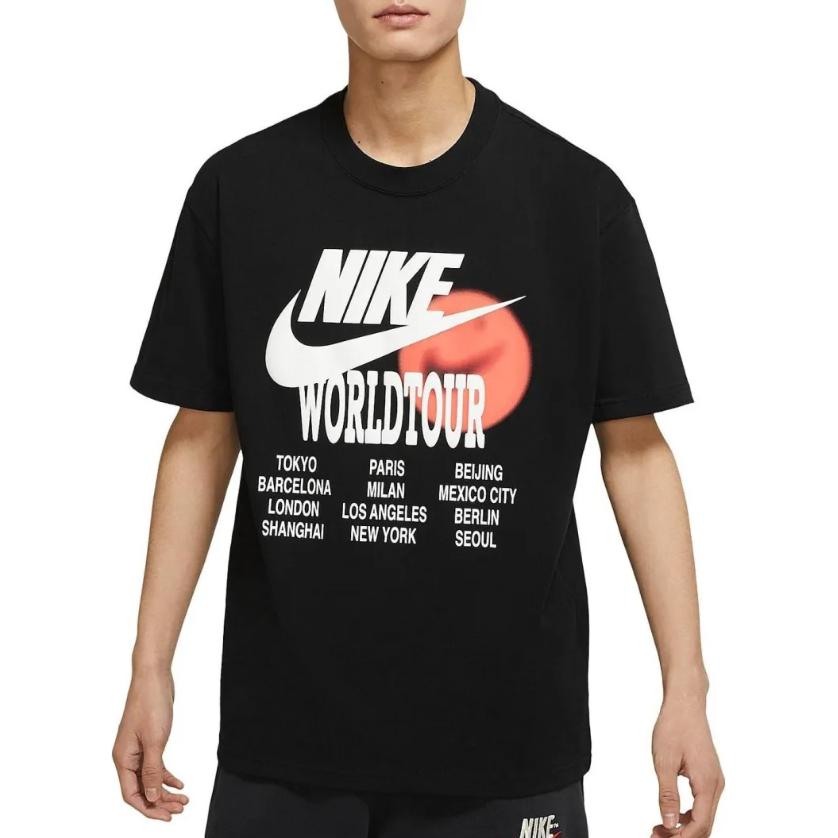 Nike T Shirts Men's Black Crew Neck Moderate Straight Fit DO2032-010