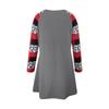 Women Christmas Print Long Sleeve Tunic Dresses Pockets Plus Size T-shirt Dress