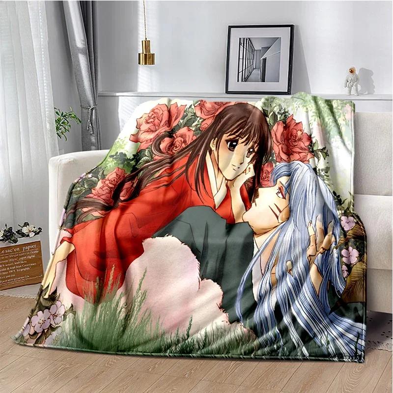 Cartoon Anime Inuyasha Throws Blanket for Sofa Bedding Couch Hiking Picnic Super Soft Cute kawaii Flannel Blanket birthday gift