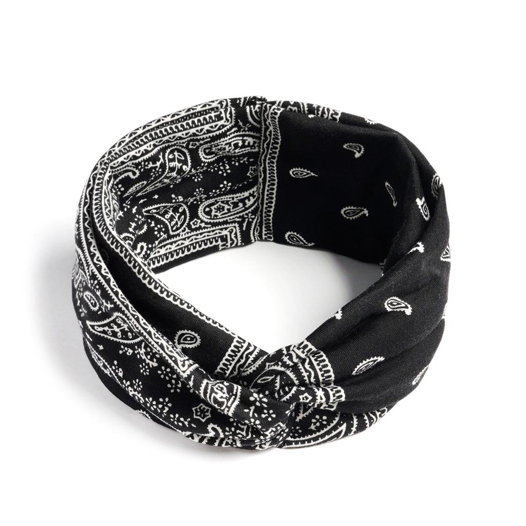 Bohemian Cross Knotted Headband Gypsy Yoga Sports Headband Wide Female Stretch Headband