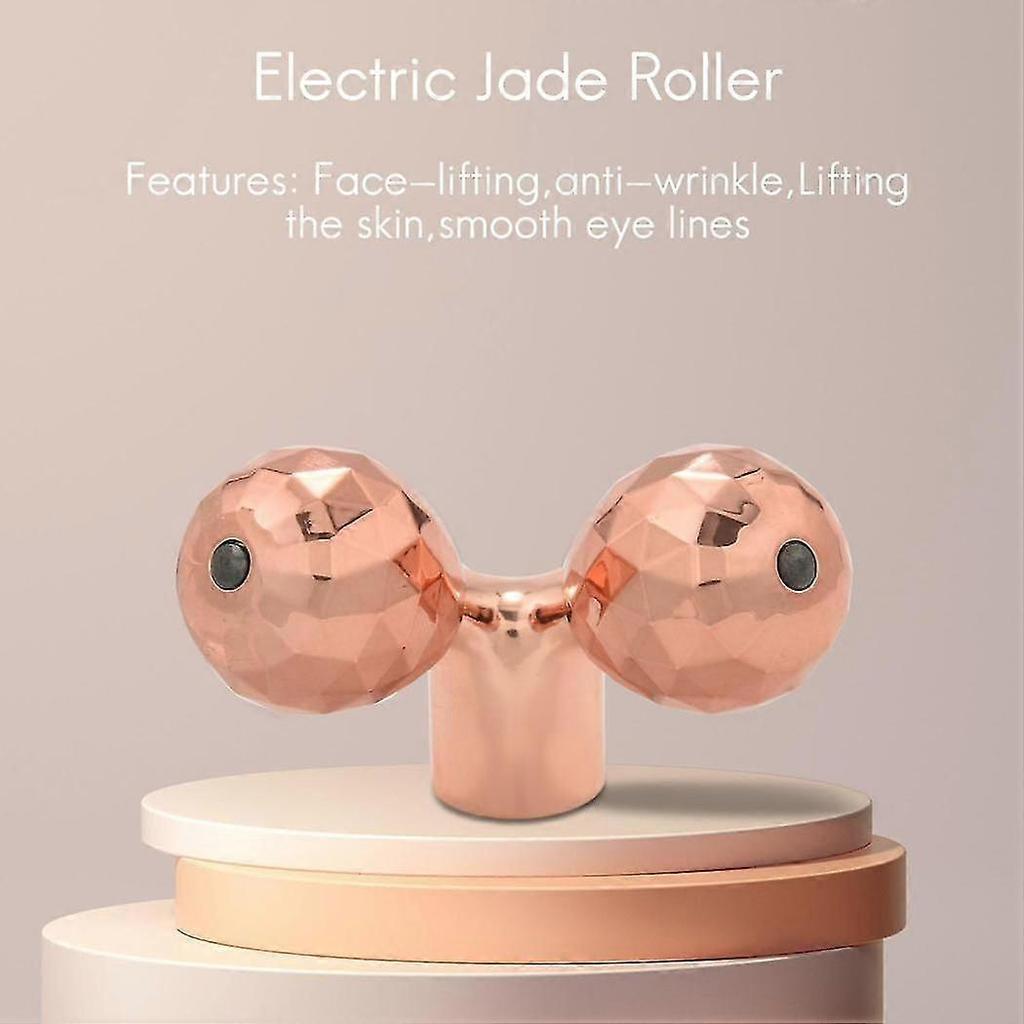 Jade Roller für das Gesicht 3 in 1 Elektrischer Vibrations-Gesichtsroller-Massagegerät Quarzroller-Massagegerät Hautstraffung