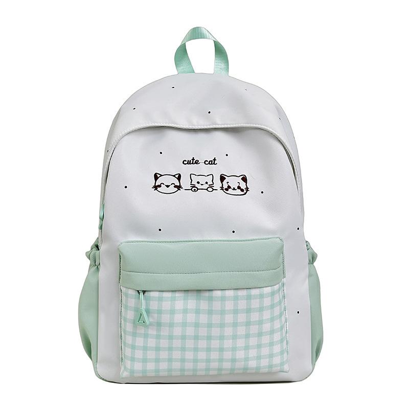 Schoolbag Wholesale Casual Plaid School Bag Female Junior High School Student High School Student Versatile Cute College Backpack Travel Backpack