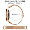 Watch Band for Garmin Vivoactive 5/GarminActive 5 Milanese Metal Strap Rhinestone Decor