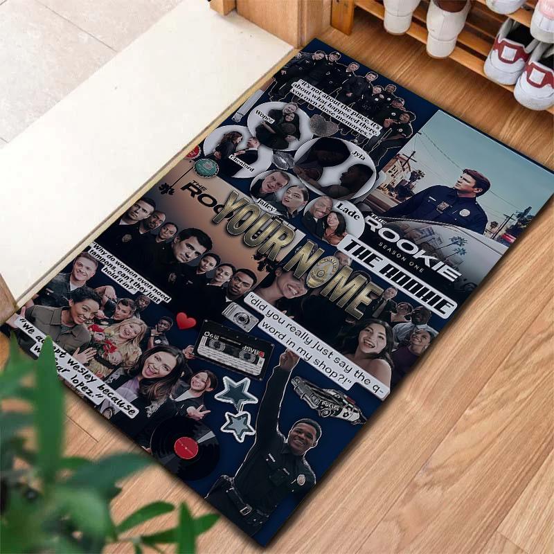 Der Rookie Individueller Name Teppich Teppich für Wohnzimmer Schlafzimmer Zuhause Sofadekoration Kinder Spiel Rutschfeste Bodenmatte