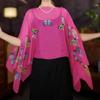 2025 Summer Women's Butterfly Print Silk Scarf and Sun Protection Shawl