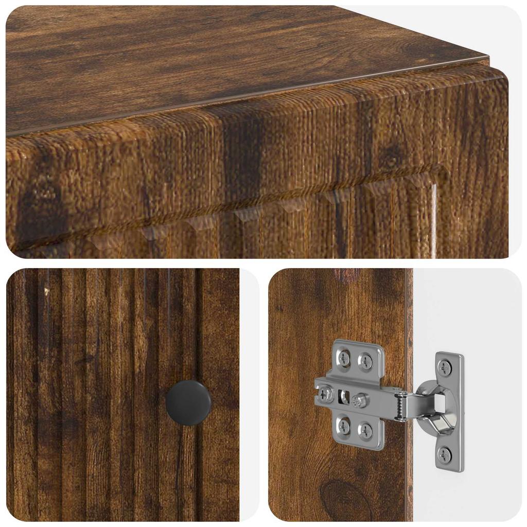 Bathroom Cabinet with Open Shelf EDE Smoked Oak