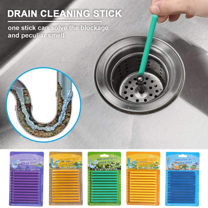 12Pc Solid Sani Sticks Oil Decontamination Kitchen Toilet Bathtub Drain Cleaner Sewer Pipe Eliminate Odor Clog Eliminator