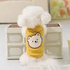Lightweight Cartoon Striped Bear Vest Small Dogs Teddy Two-Legged Outfit With Leash Hole