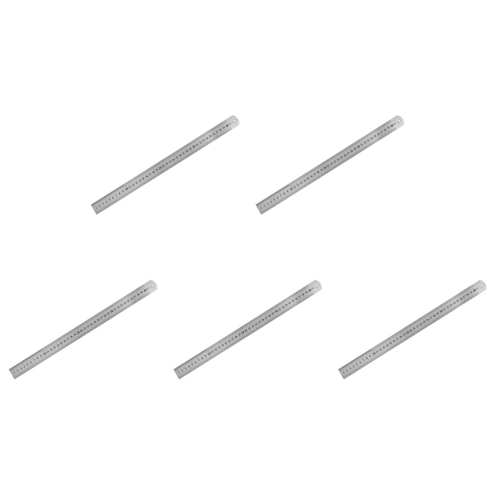 5Pcs 15/20/30/40/50cm Stainless Steel Metal Straight Ruler Precision Double Sided Precision Measuring Tool Scale Metric Ruler