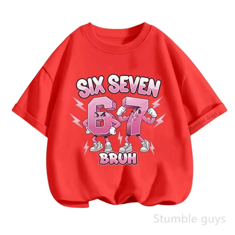 Kids 67 Themed Colorful Print TShirt Soft Cotton Fabric Breathable and Comfortable Ideal for Toddlers and Childrendf0217