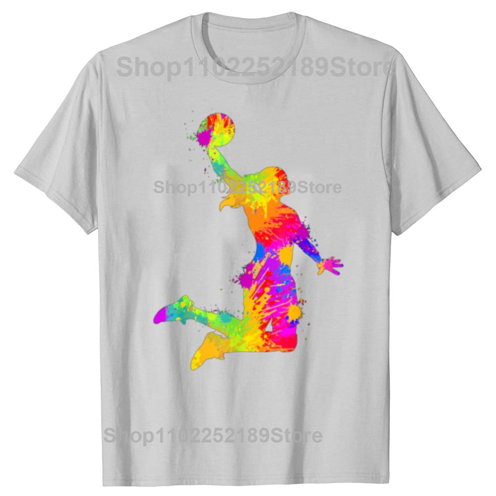Lustige Basketball-Mädchen Damen Grafik-T-Shirts Herren Damen Mode Lässiges Übergroßes T-Shirt 100% Baumwolle Locker Übergroßes T-Shirt