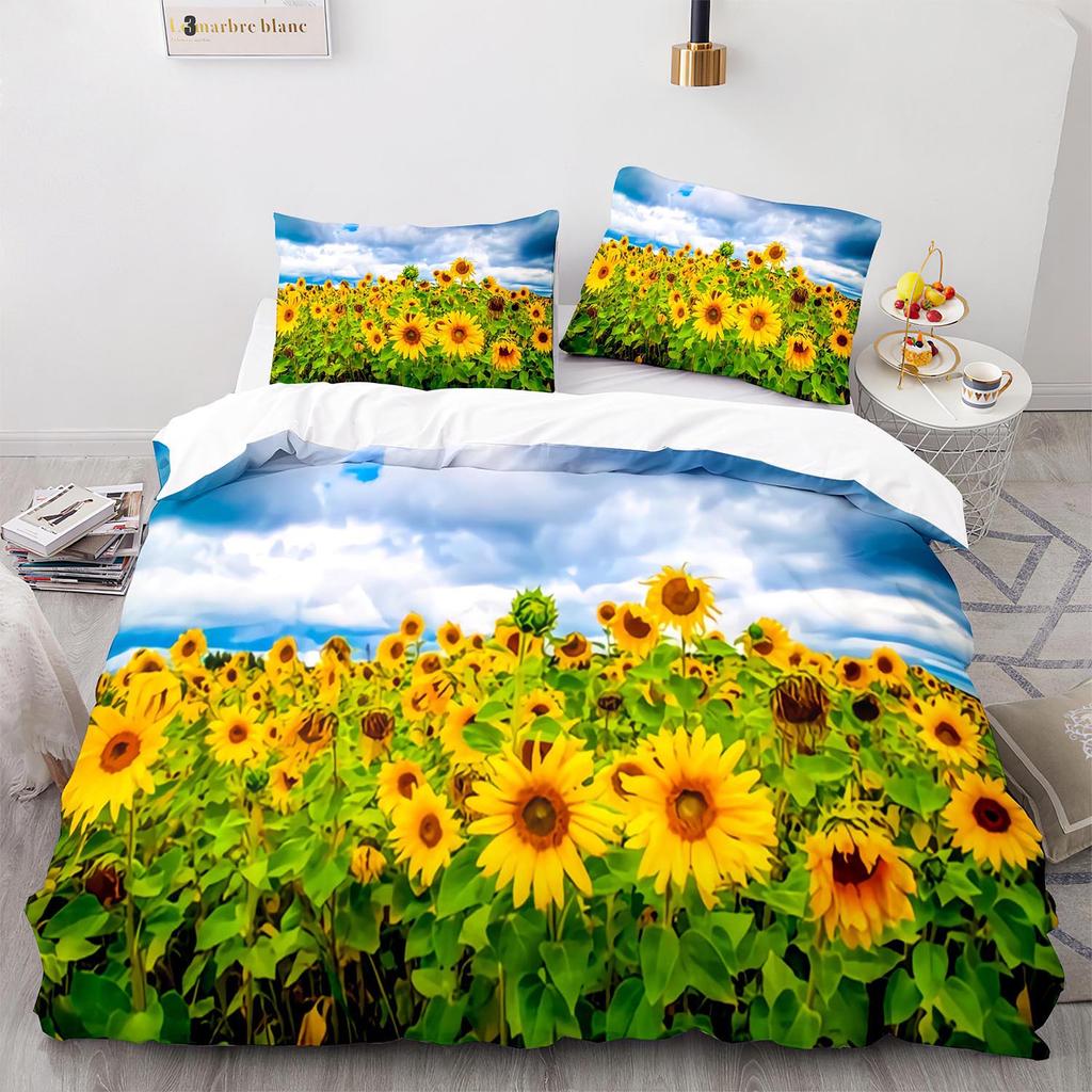 Sunflower Bedding Set Single Twin Full Queen King Size Sun Flower Bed Set Teenager Bedroom Duvetcover Sets 3D Prin New