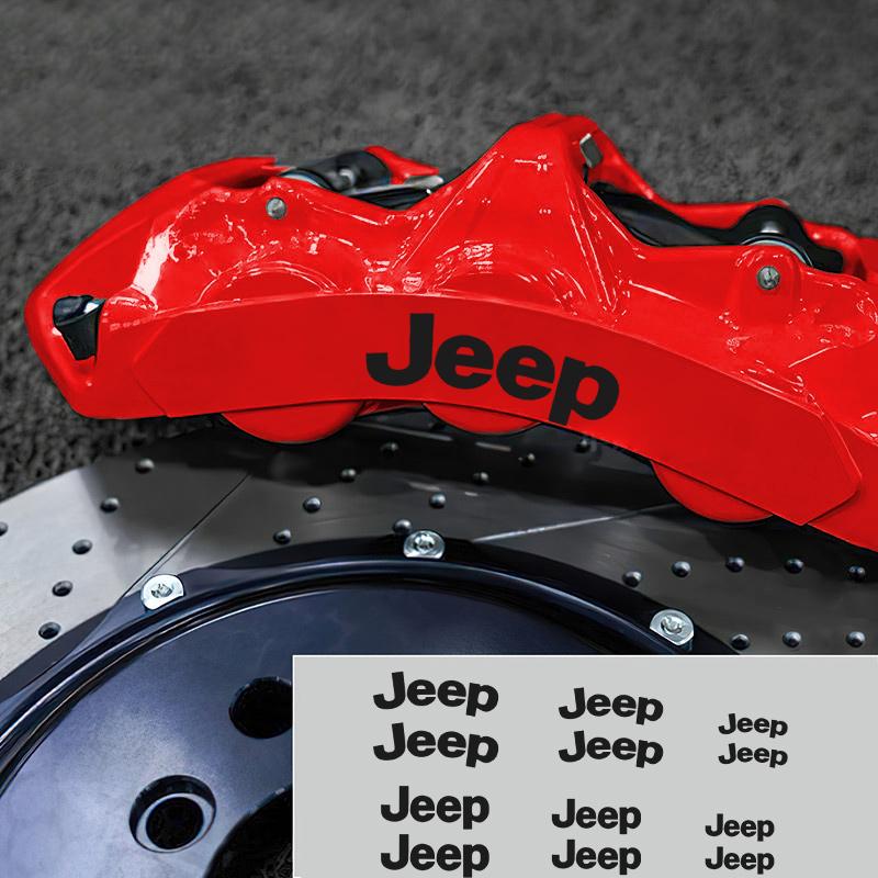 6pcs Car Brake Caliper Stickers Decoration Stickers Car Decals For Jeep Renegade Compass Grand Cherokee Wrangler jk Gladiator AKL1