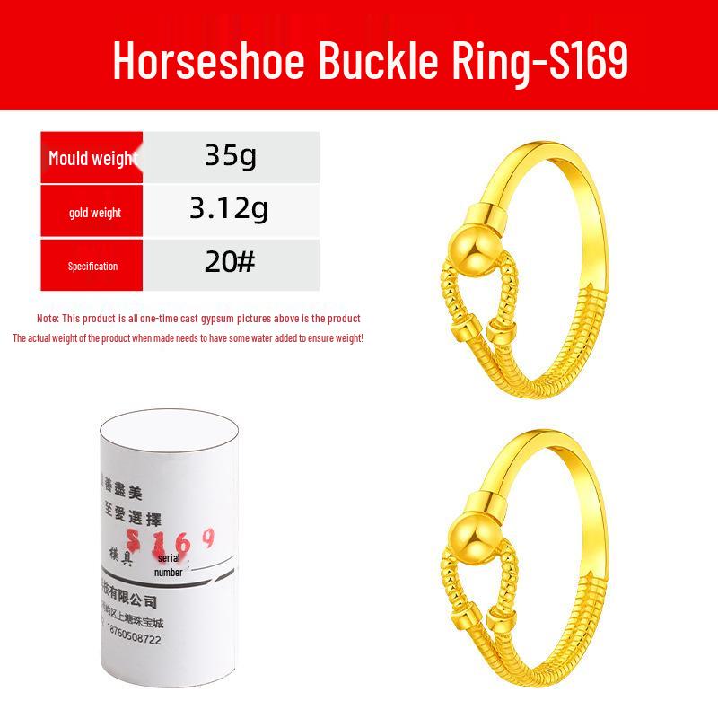 U-Shaped Horseshoe Buckle Ring Plaster Mold - Gold & Silver Jewelry DIY Finger Ring Casting Tool