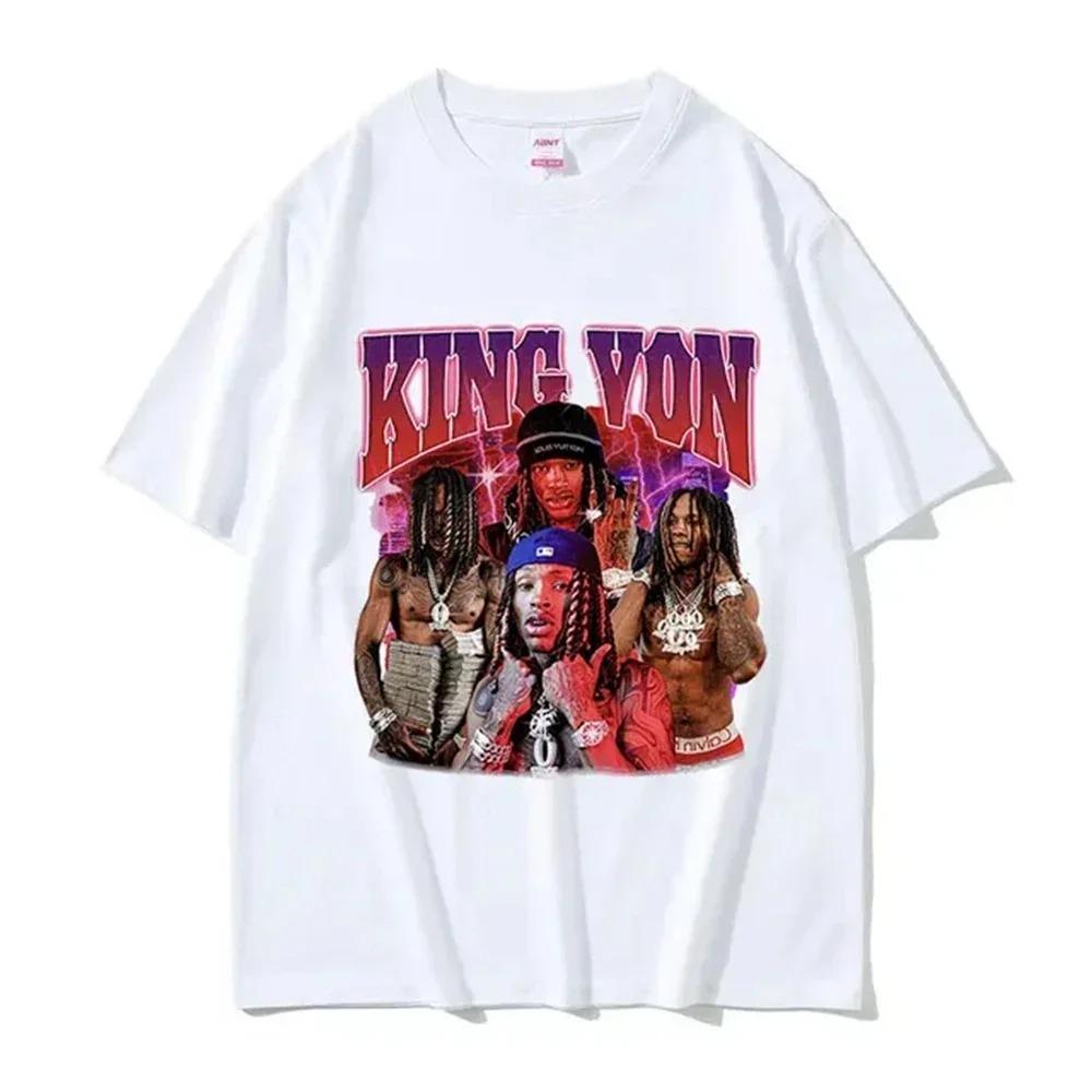 2026 Rapper KKing Von Graphic T Shirt Unisexs Hip Hop Gothic Fashion Short Sleeve Tshirts Oversized Tshirt Streetwear Tops