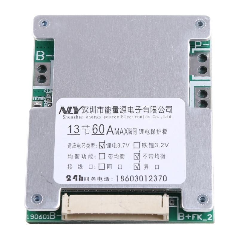 Compact Battery BMS Board Module Li-Ion Battery Pack for Protection Board BMS Fitting for 13S 48V 60A Batteries Durable