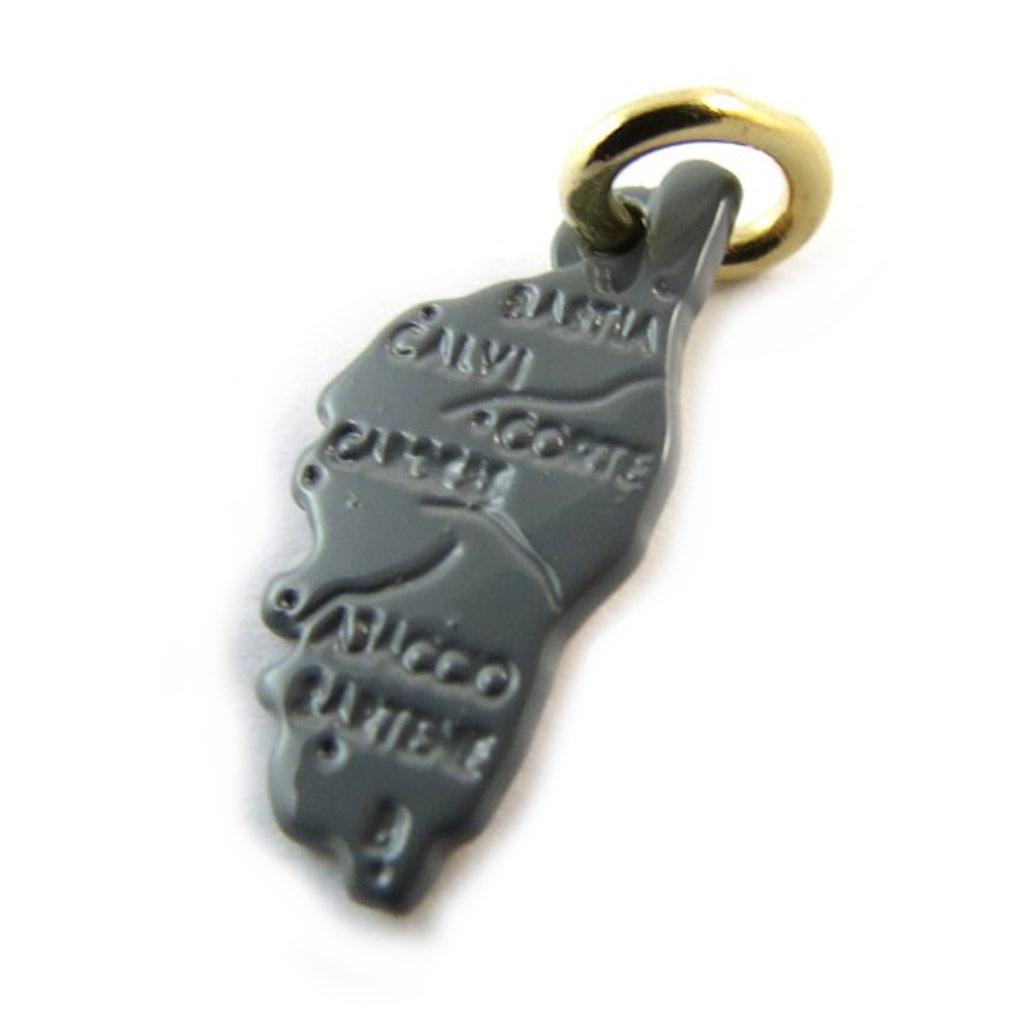 Altesse [N3357] - Gold Plated Pendant 'Corsica' Gray - Corsica (15x7 Mm)