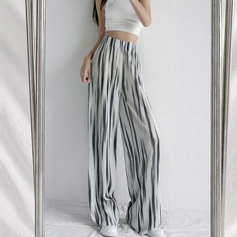 

Pleated Casual Loose Highwaist Floor Pants Pleated Loose High-Waist Mopping Pants tu pian se XXXL