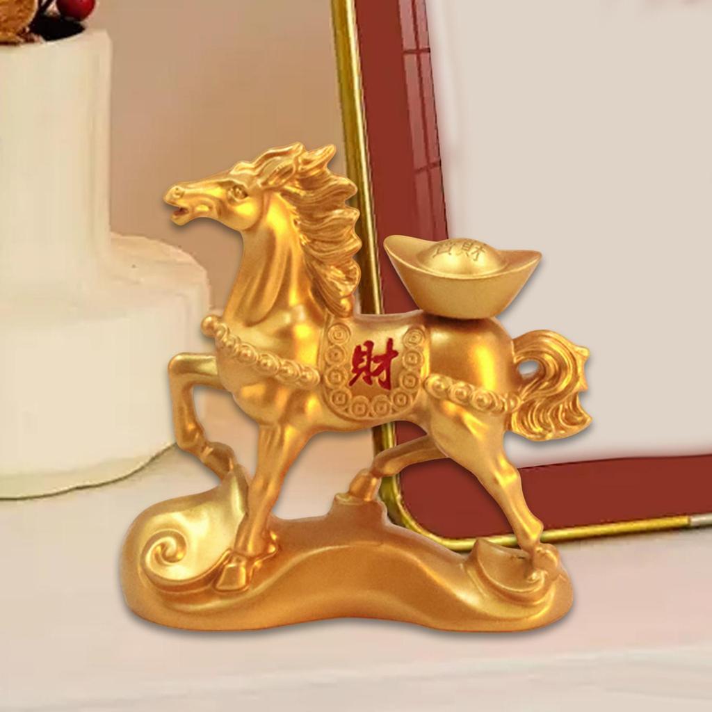 Horse Statue, Alloy Collectible Home Decor Horse Figurine Animal Sculpture for Bookcase Cabinet Fireplace Office Entrance