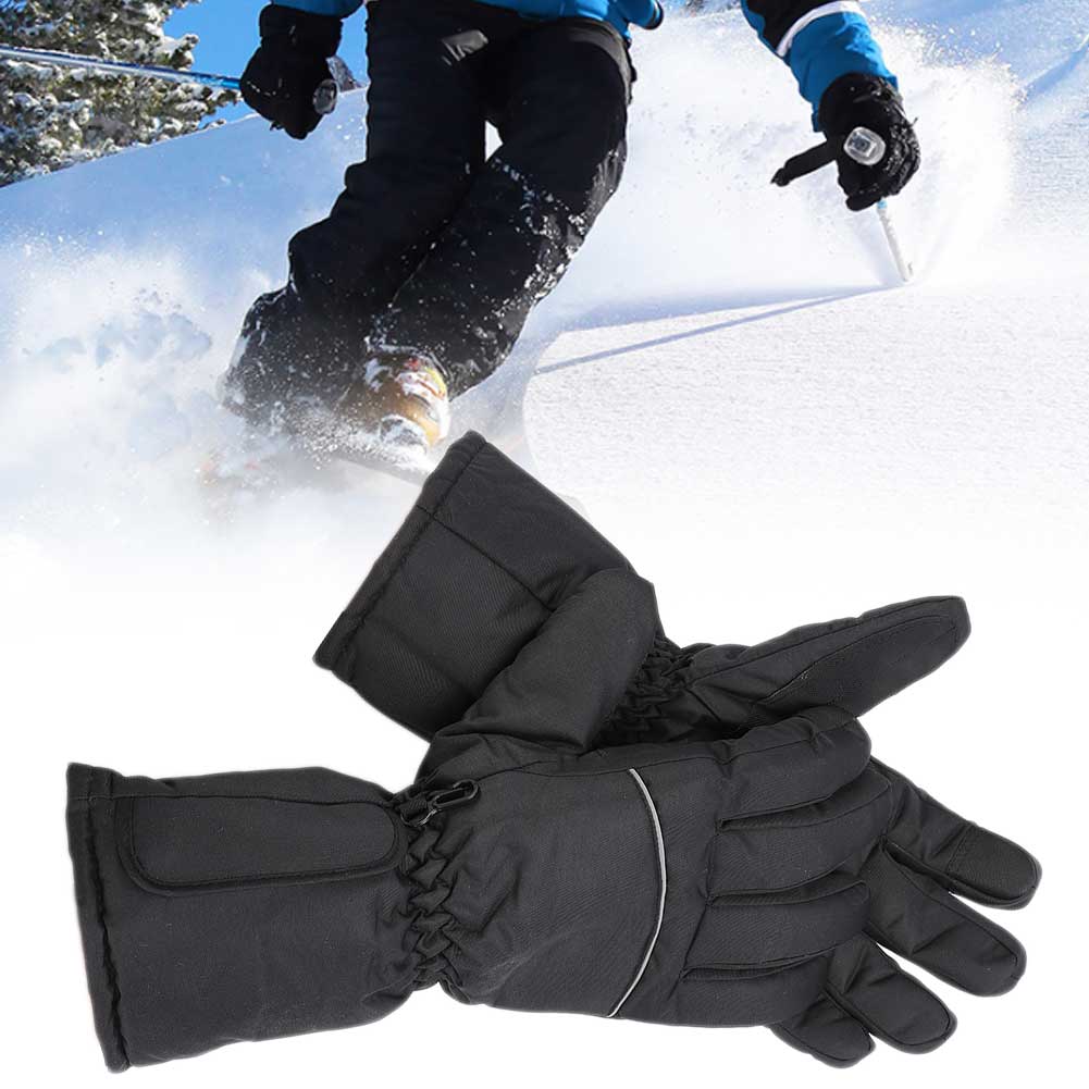 Elektrisch beheizte Handschuhe Wiederaufladbar Batteriebetrieben Einstellbare Temperatur Thermohandschuhe LEU Stecker