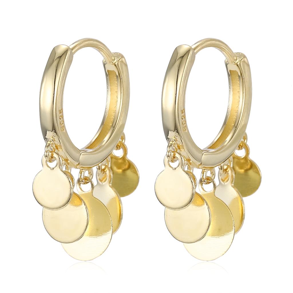 ANENJERY Women'S Fashion Jewelry Heart Circle Huggie Hoops Earrings Female Minimalist Hip Hop Ear Buckles