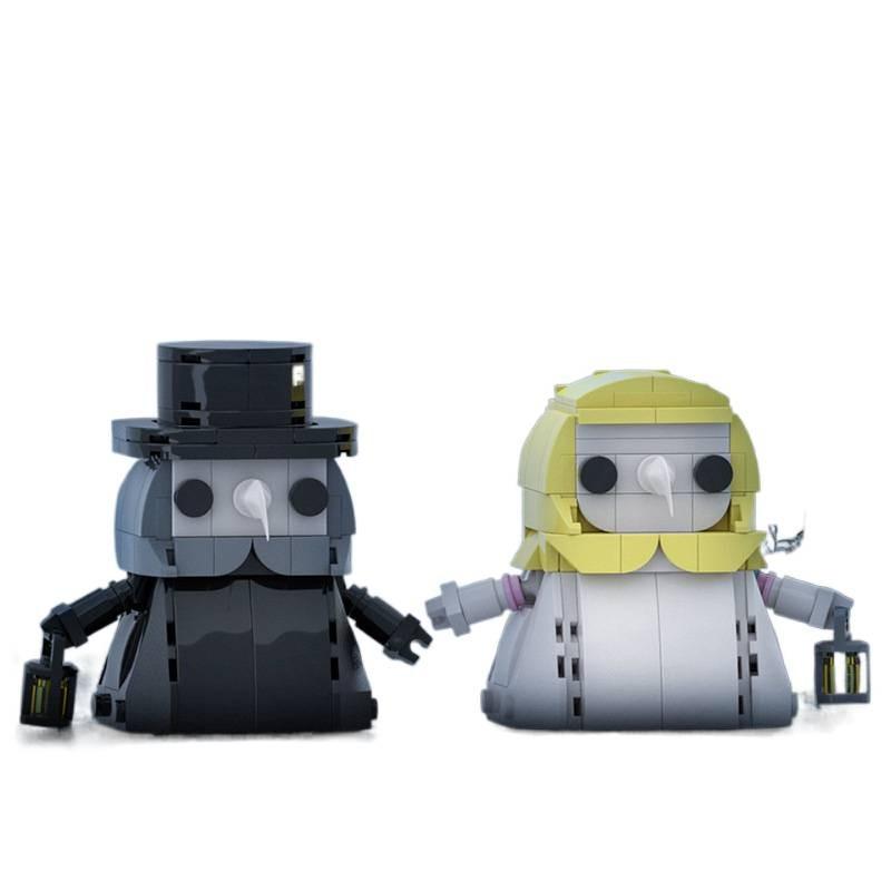 MOC Brickheadzs Couples Plagueeds Doctors Building Blocks DIY Bricks Bird-like Beak Mask Doctor Halloween Monster Model Toy Gift