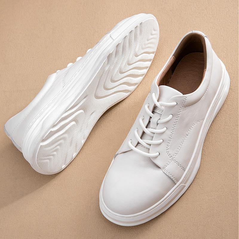Leather Leather Shoes Men'S Handmade Lace-Up Casual Board Shoes Men'S Shoes Little White Shoes Men'S Summer Daily Tide