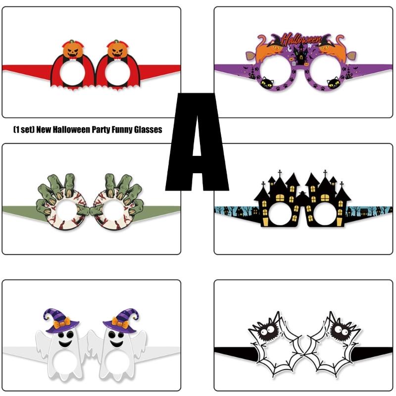Halloween Costumes Halloween Paper Eyeglasses Witch Bat Pumpkin Glasses Frames Funny Halloween Party Eyeglasses Gifts