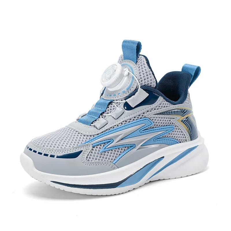 

Children s Running Shoes Spring Low Cut Rotating Buckle Walking Shoes Wear-resistant Soft Sole Casual Sports Shoes for Kids EU30 светло-серый