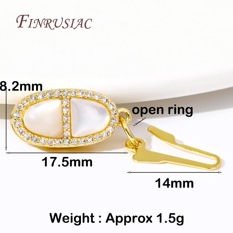 

Pearl Necklace Connection Clasps 18K Gold Plated Zircon Shells Oval Hook Clasp Handmade DIY Jewelry Making Accessories 1 Piece