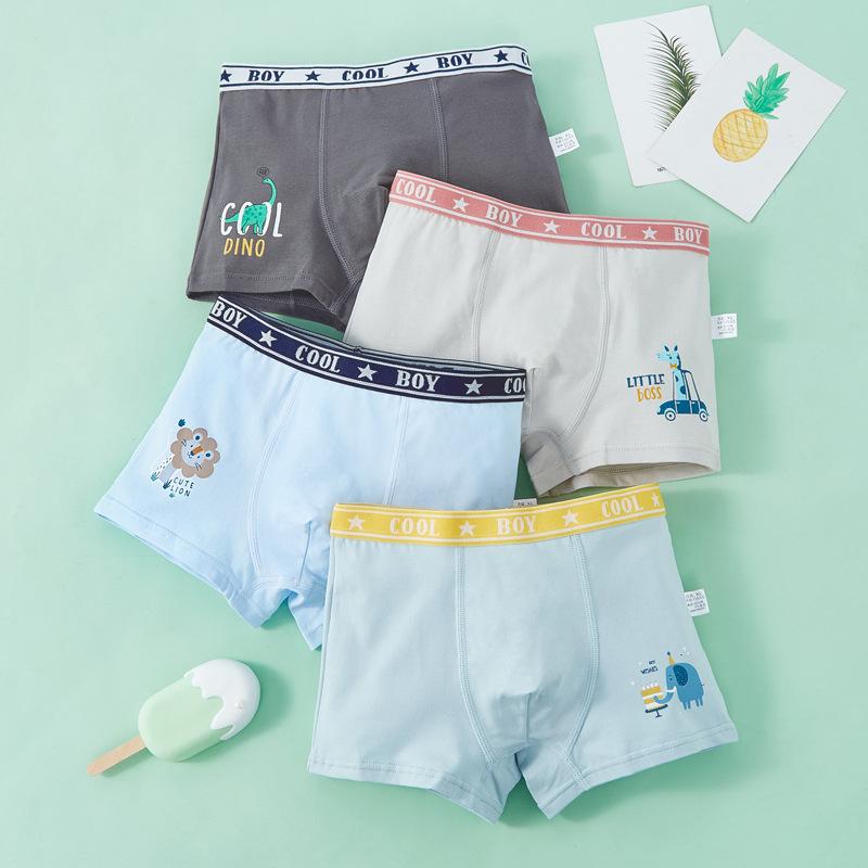 4pcs Cartoon Children's Underwear Four Corners Boy's Underwear