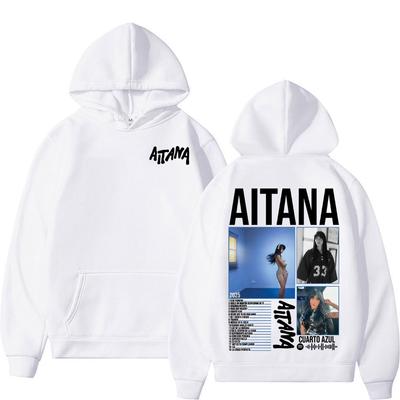 Singer Aitana Cuarto Azul Tour Men's and Women's Hooded Sweater Classic Modern Cotton Casual Print Pullover Streetwear