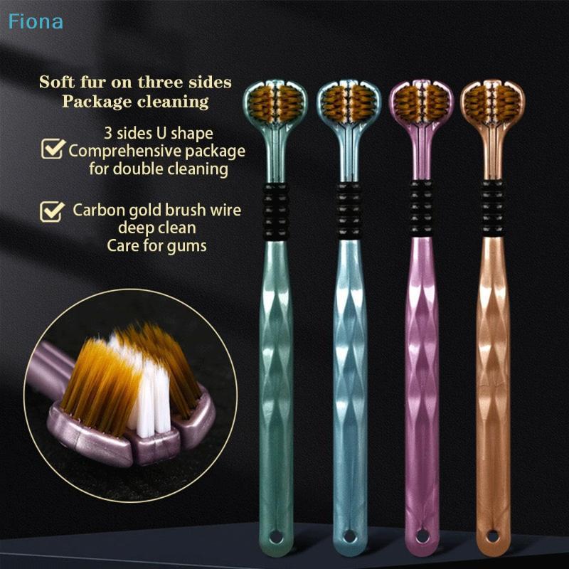 Set di Spazzolini da Denti Morbidi a 3 Lati, Spazzolini Manuali a Forma di U a Pulizia Profonda a 360° con Filo d'Oro al Carbone per Gengive Sensibili