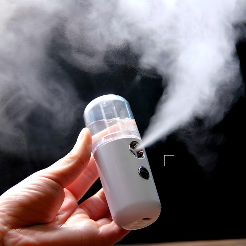 Přenosný mini zvlhčovač Nano Mist, dobíjecí, pro hydrataci pokožky, bílý, 1 ks