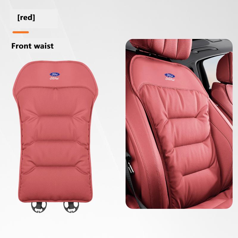 Aksamitna Poduszka Zimowa Pokrowiec na Oparcie Siedzenia ze Skóry Nappa do Samochodu Ford Mondeo Focus Fiesta Kuga MK3 Mustang F-150 C-Max