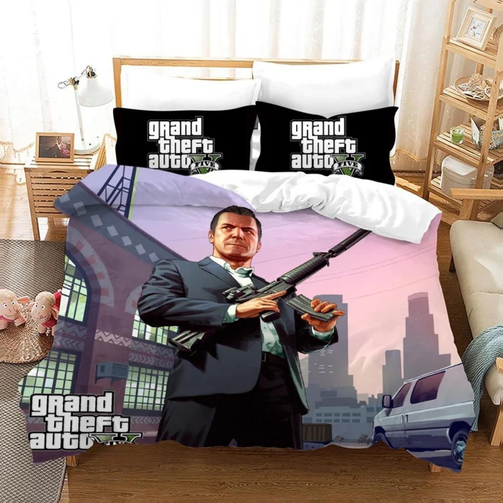 Grand Theft AutoGameDuvet Cover  Children's Birthday Gift with Zip Room Decor for Teenagers Adulte  Microfibre Duvet Cover