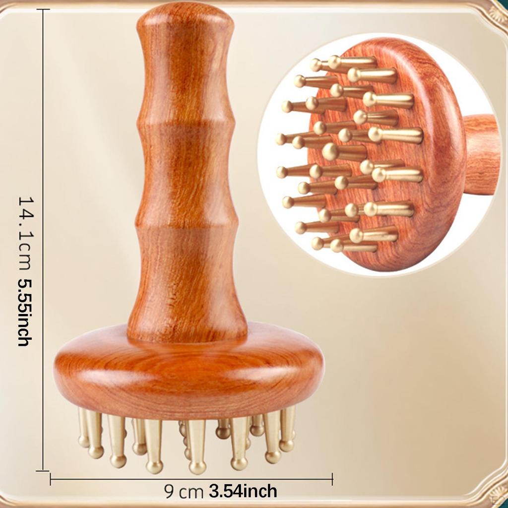 Wooden Massage Body Brush Handheld 29 Brass Tooth Home Travel Deep Tissue Family Office Adults