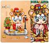 Creative Mini Block Tradition Chinese New Year Boy And Girl Figures Tiger Lion Dance Building Brick Big Head Toys Collection