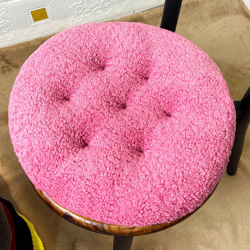 Extra Thick Fluffy Velvet Cushion Pad for Long Sitting - Large Round Chair or Floor Mat