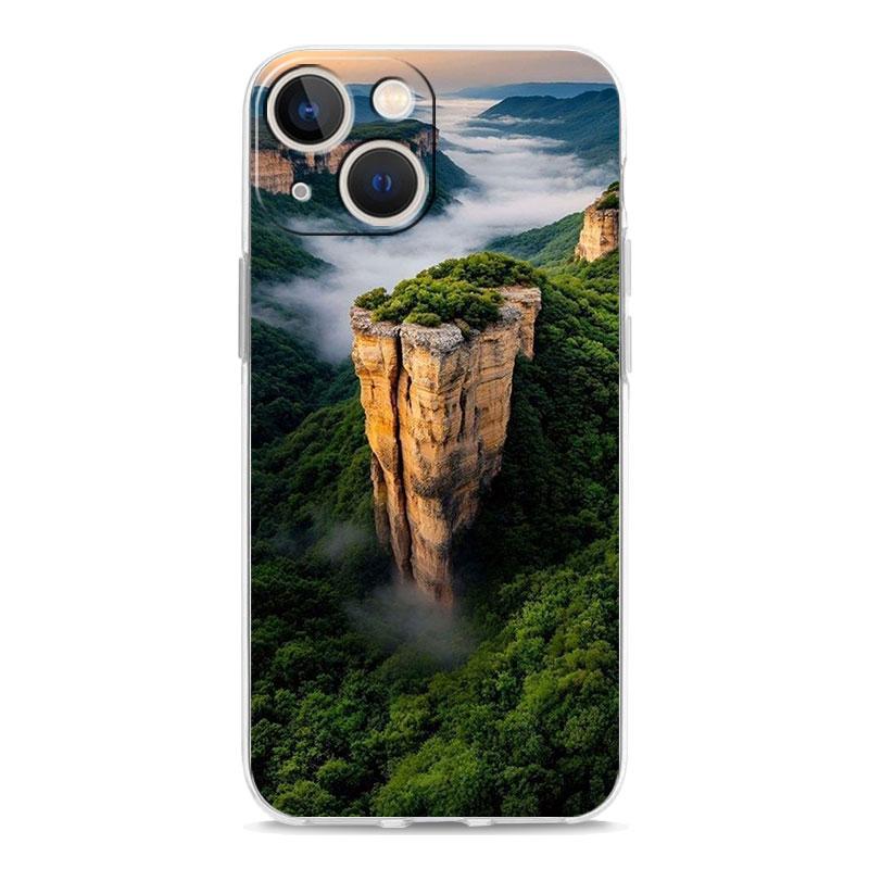 Phone Case For iPhone 17 Air Cases iPhone 16 15 12 13 14 Pro Max SE 7 8 Plus iPhone11 Clear Cover Mountain Peaks Landscape