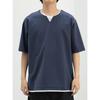 [Beams Heart] S/S TEE Cool Touch Sensation Key Neck Layered T-shirt Men's NAVY M 42040333639
