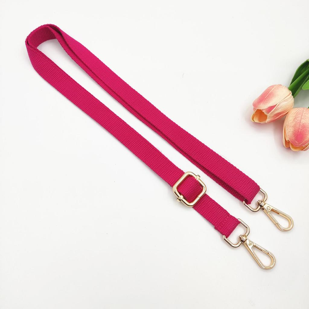 Adjustable 2cm Cotton Shoulder Strap - Solid Color Woven Replacement for Crossbody Bags