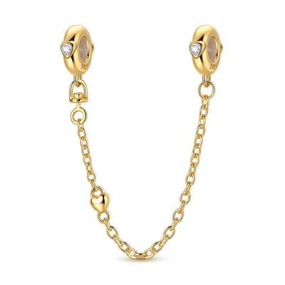 Charm Originale Stars Moon Safety Chain Pendants Beads Fit Bracelet Bangle For Women Charms Copper Luxurious Jewellery Gift
