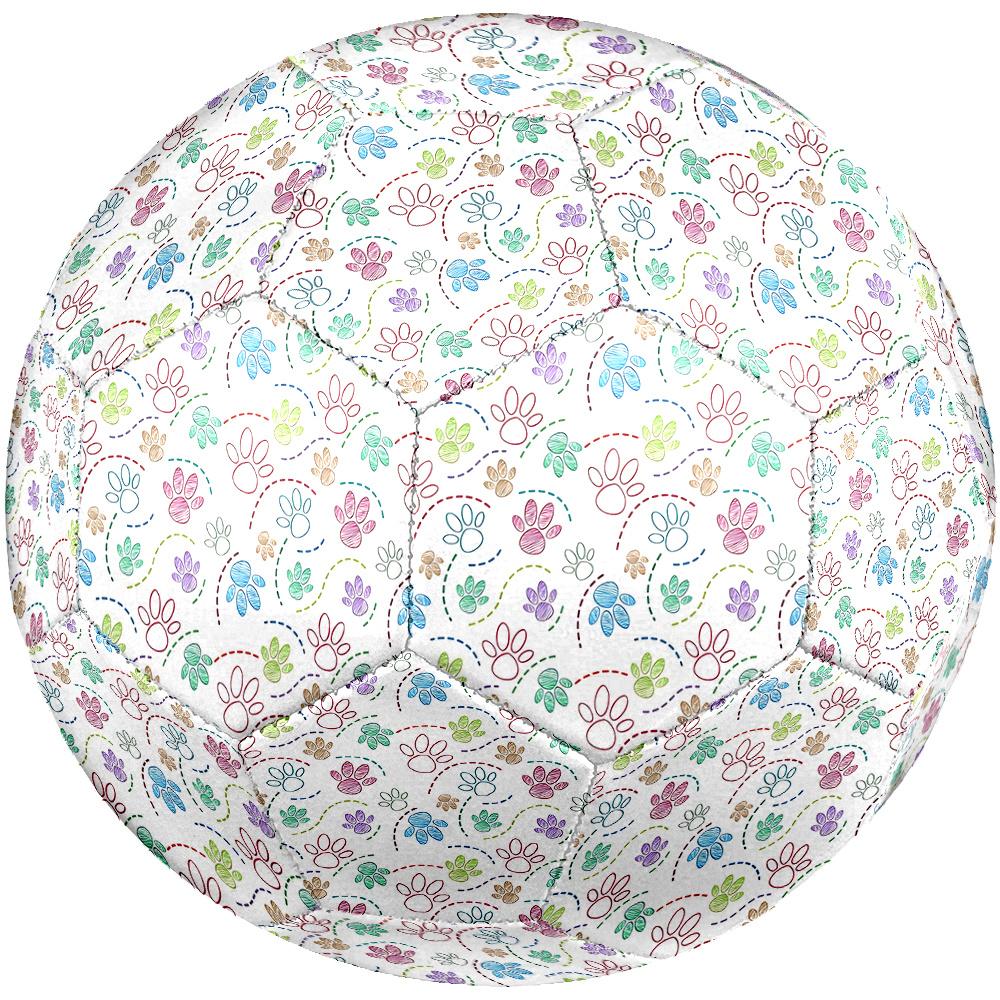 1PC Colorful Paw Prints Soccer Ball Size 5 Football Machine Sewn Indoor/Outdoor Universal Football A71