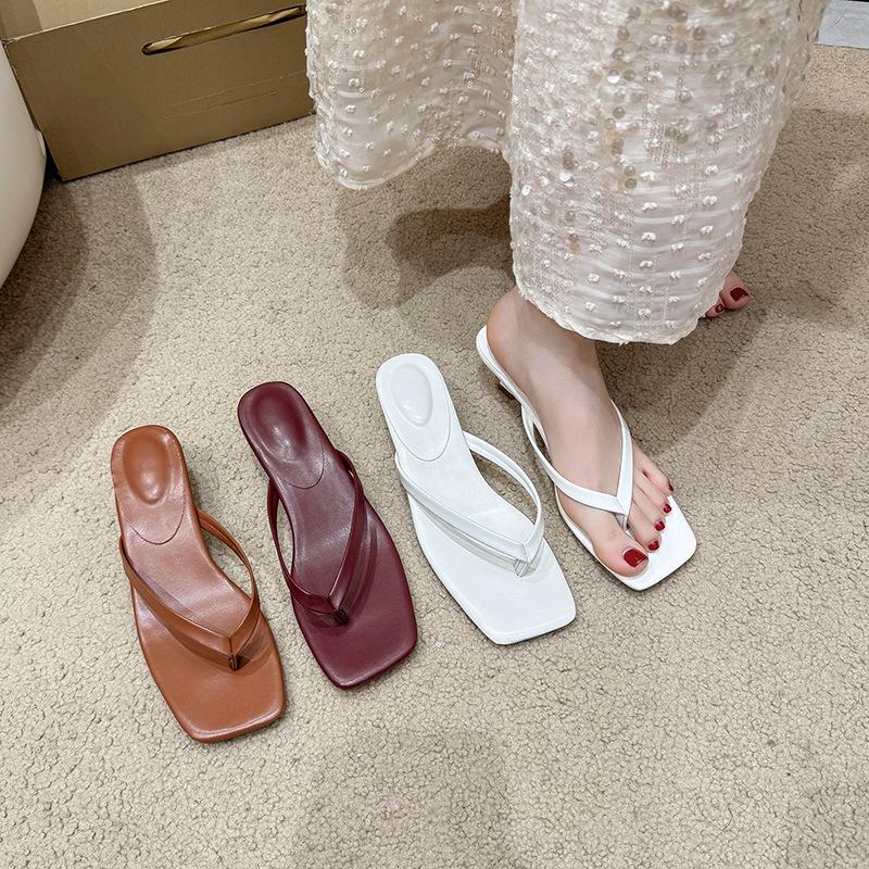 Large Size Flip-flops Women's New Stiletto Flip-flops Women's One-pedal Outer Wear Women's Size 43 Cool Slippers
