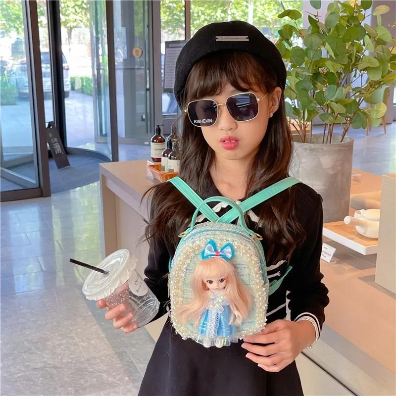 Girls Backpacks Cute Princess Backpack with Doll Crossbody Bag for Kids Toddler Preschool Bookbags Elementary School Bags