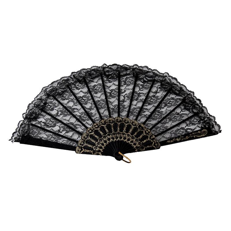 European Style, Retro Lace Lace, Women's Fan, Summer, Orchid Fan, Dance Performance, Photography Props, Folding Fan