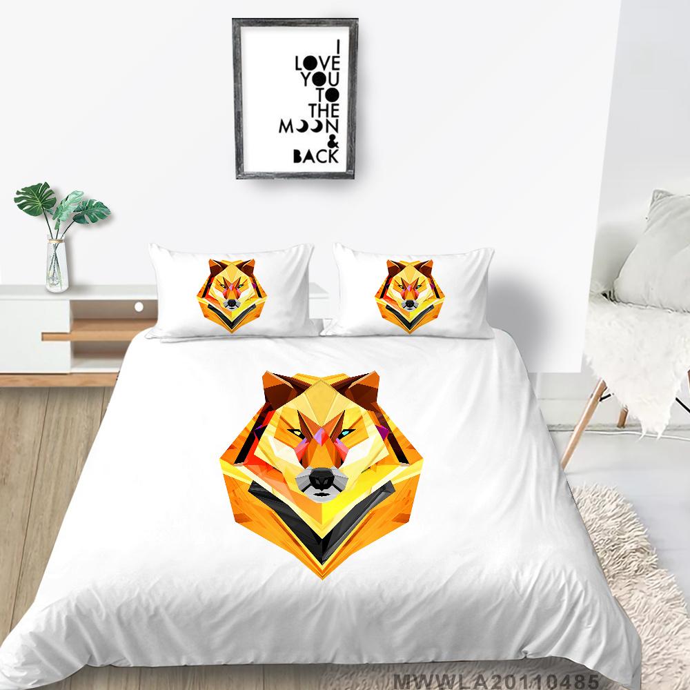 Home Bed Set with Bedding Pillow 2/3 Pcs Duvet Covers Highend 3D Wolf Printed Bedding Suit Home Textiles