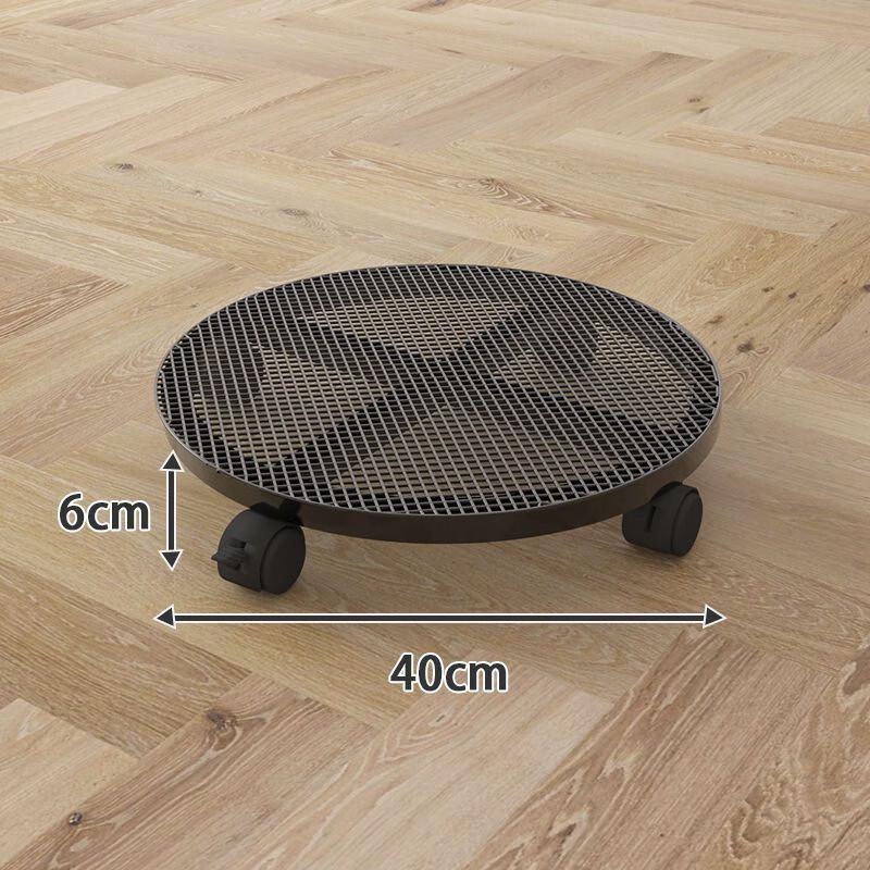 Yuzhuxun HC Round Wrought Iron Plant Caddy with Locking Casters